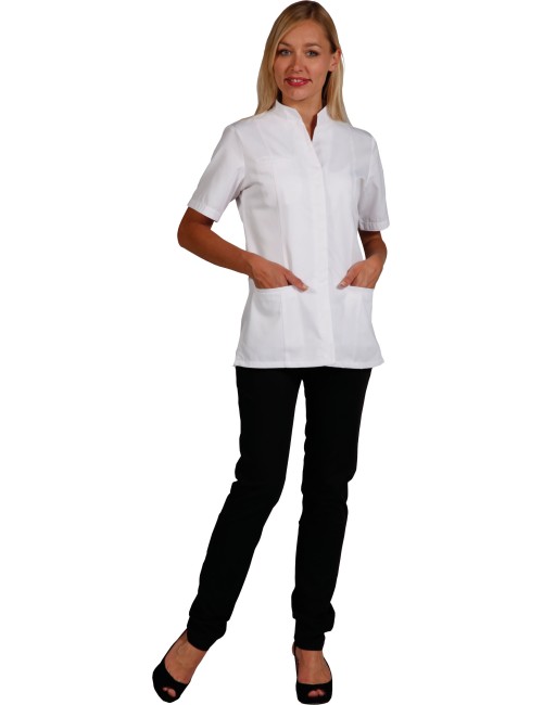 fitted medical tunic for women with press studs