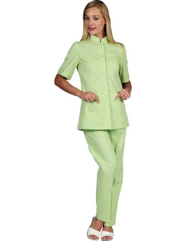 medical fitted tunic for women with press studs
