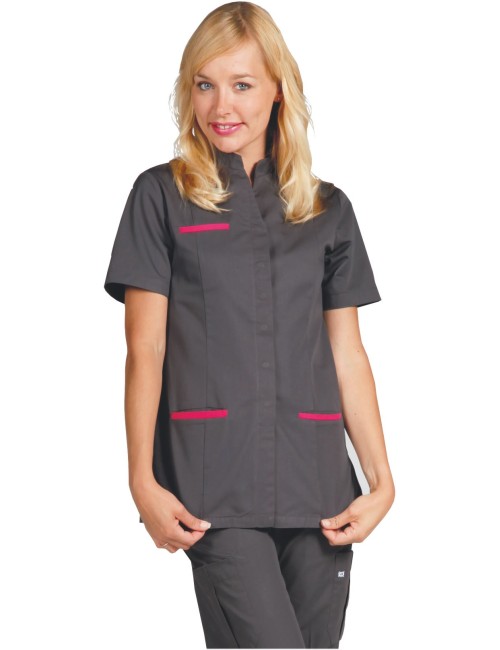 fitted medical tunic for women with press studs