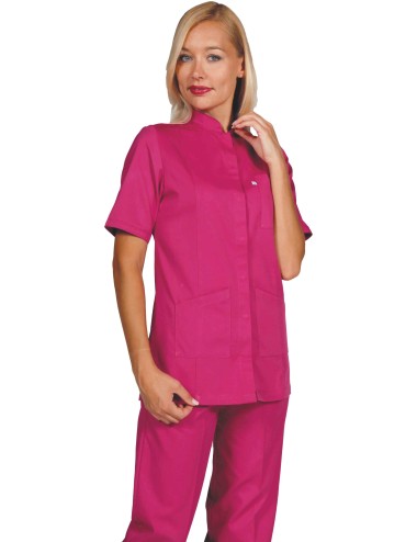 medical fitted tunic for women with press studs