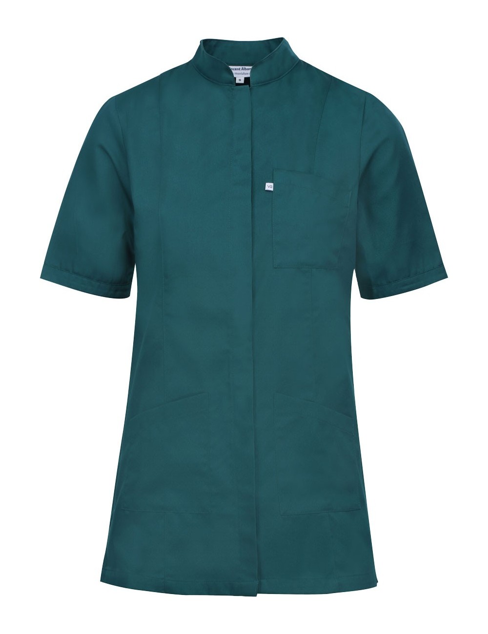 medical fitted tunic for women with press studs