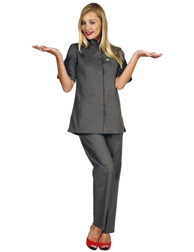 medical fitted tunic for women with press studs