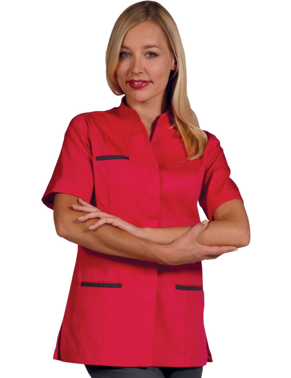 fitted medical tunic for women with press studs