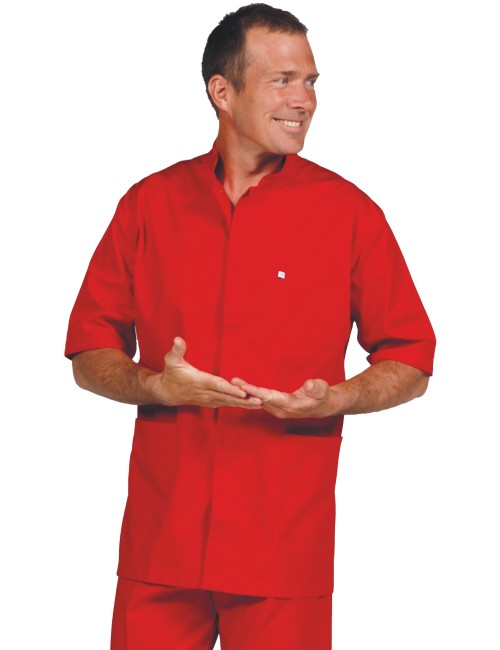 Medical tunic for men with hidden press studs.