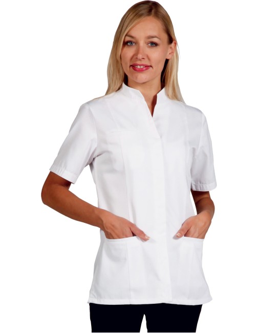 fitted medical tunic for women with press studs