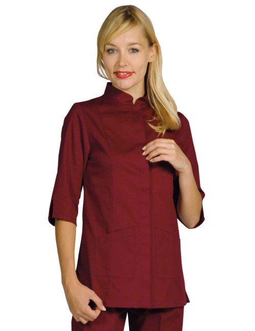 medical fitted tunic for women with press studs