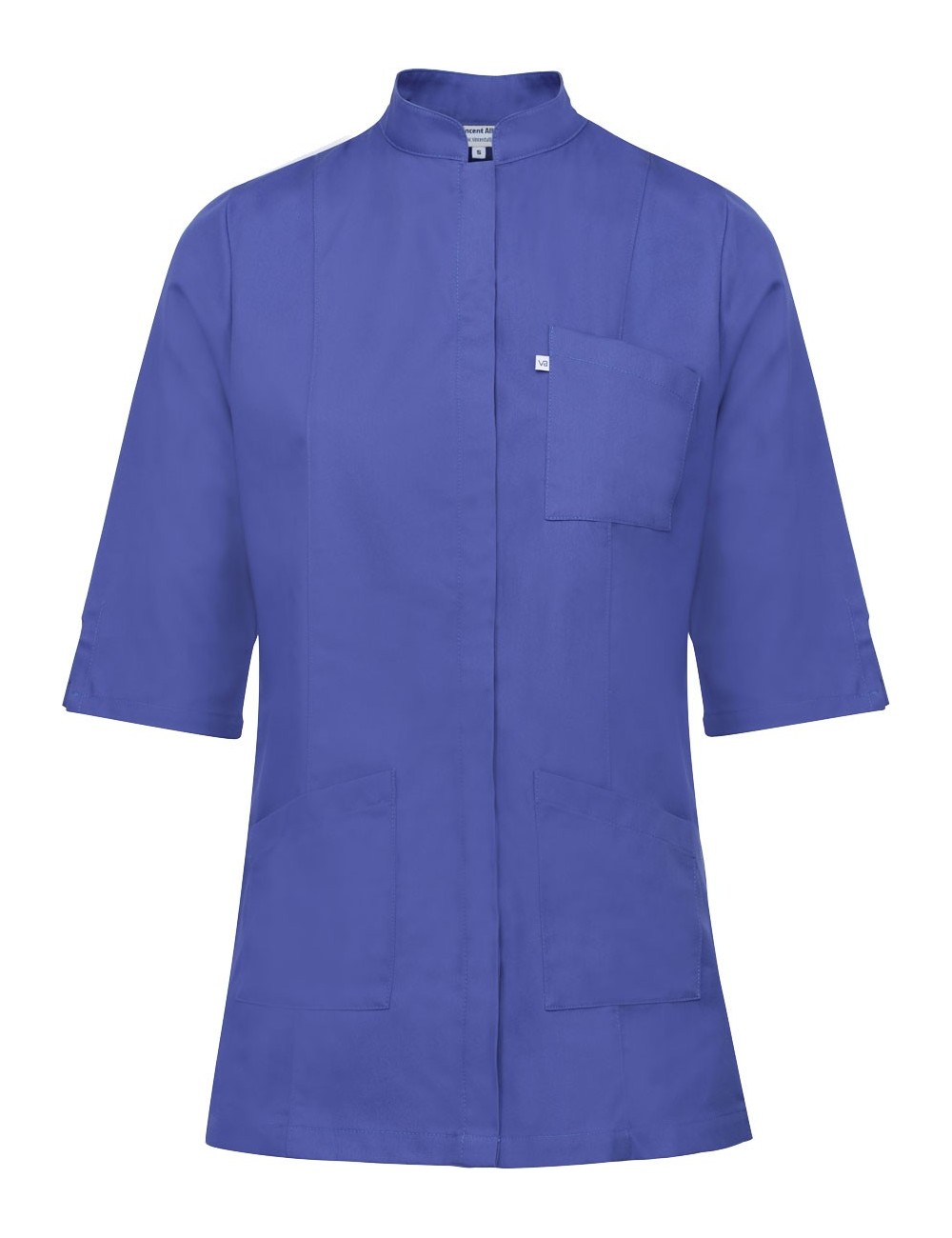 medical fitted tunic for women with press studs