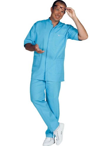 Medical tunic for men with hidden press studs.