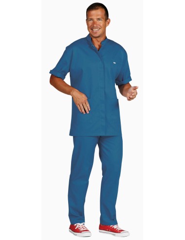 Medical tunic for men with hidden press studs.