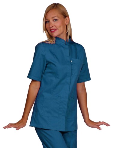medical fitted tunic for women with press studs