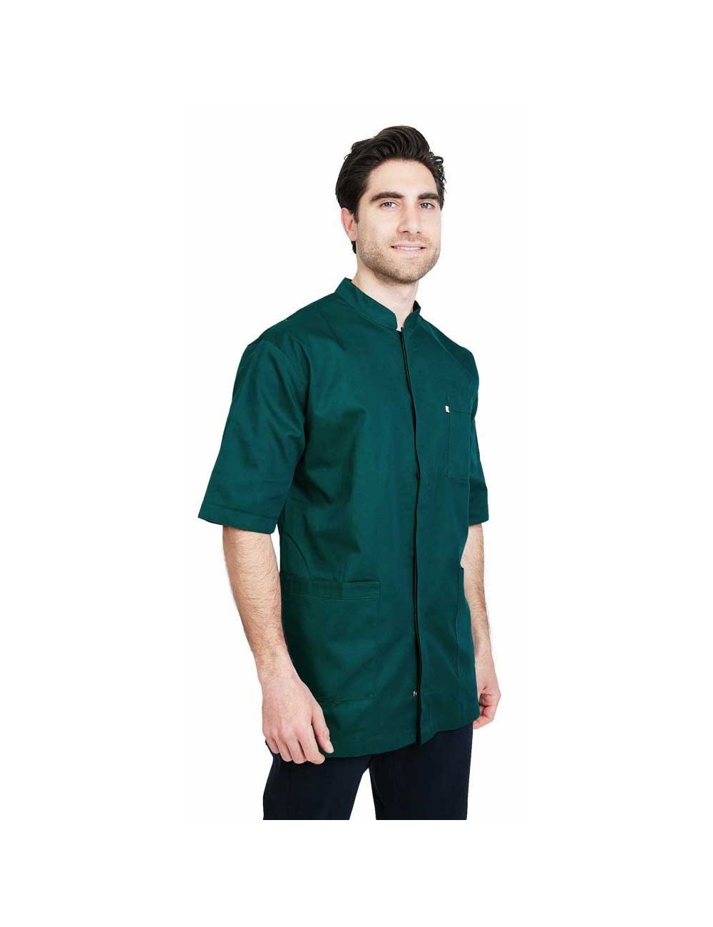 Medical tunic for men with hidden press studs.