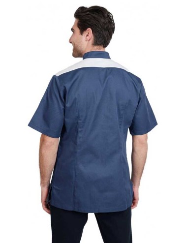 Slim medical tunic for men with press studs.