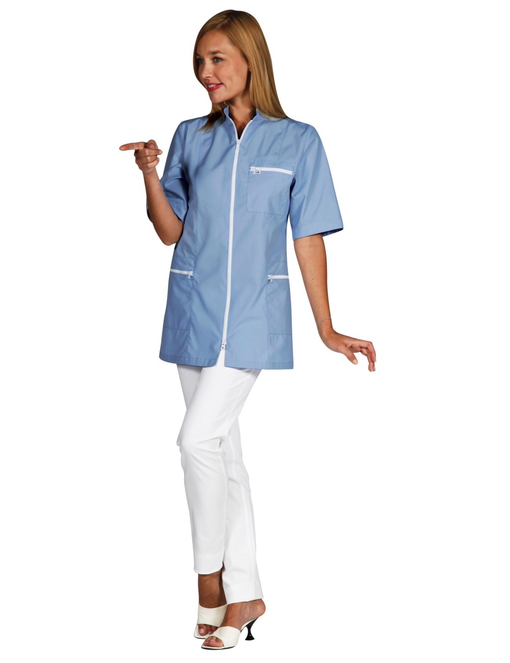 medical fitted tunic for women with zip