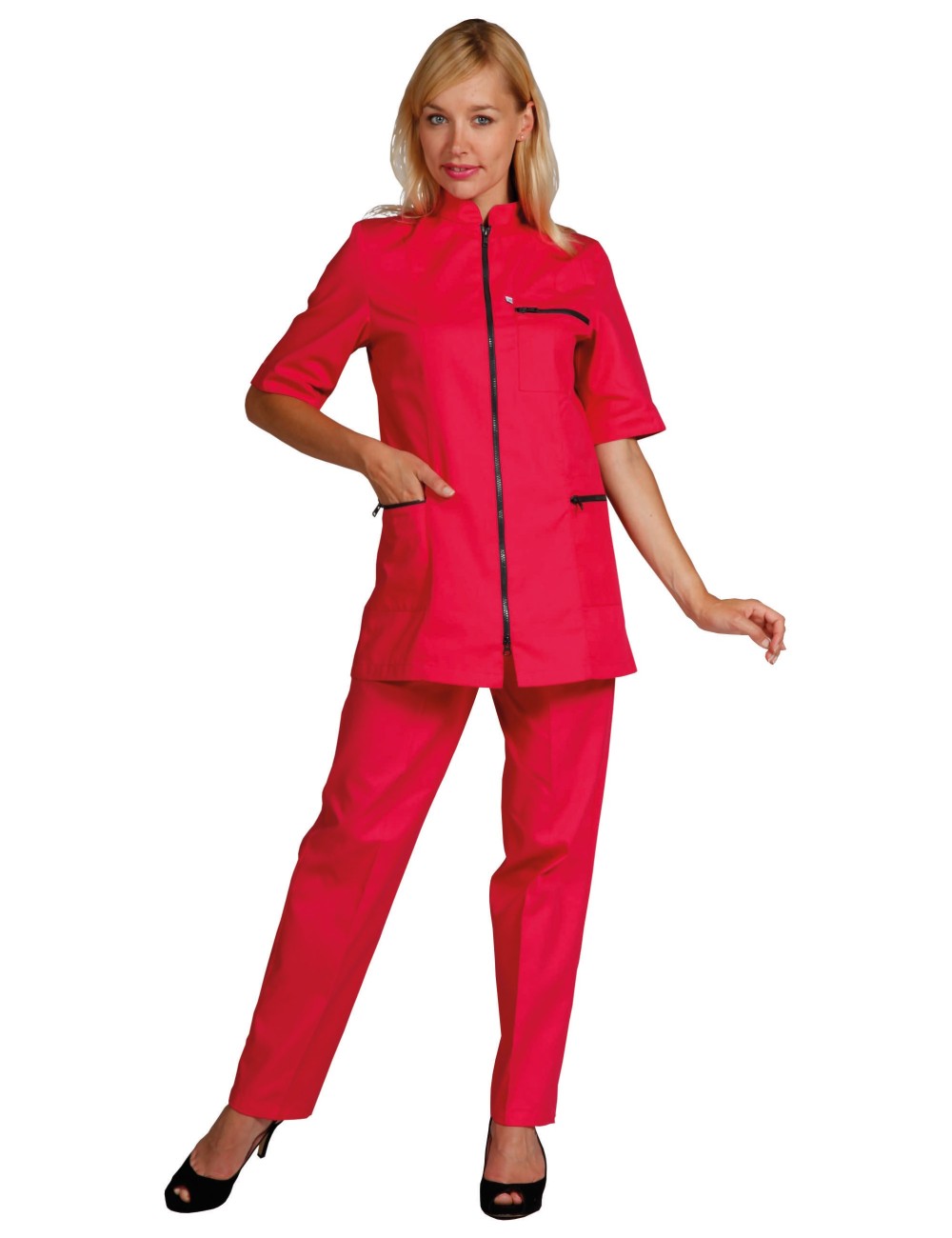 medical fitted tunic for women with zip